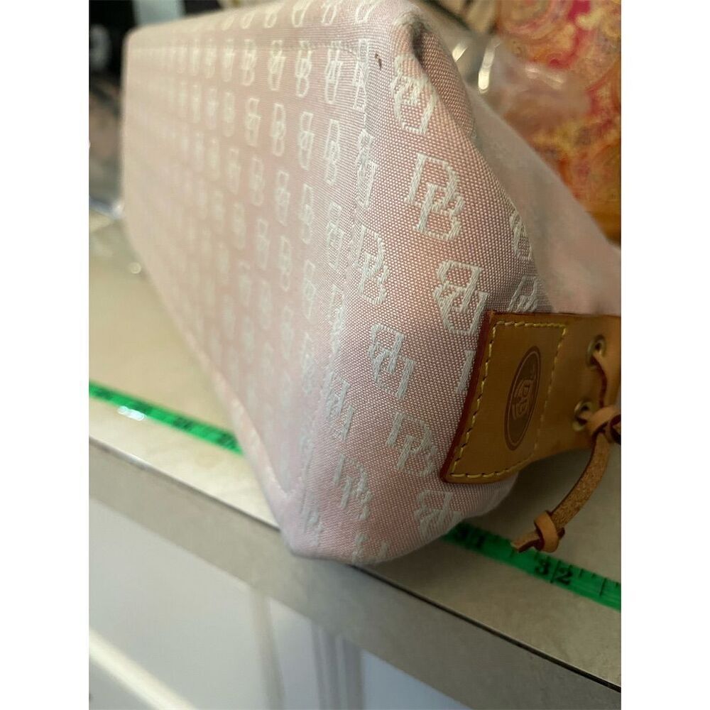 Vintage Dooney & Bourke Pink DB Signature Shoulder Bag Tassel Accent - Picture 7 of 10